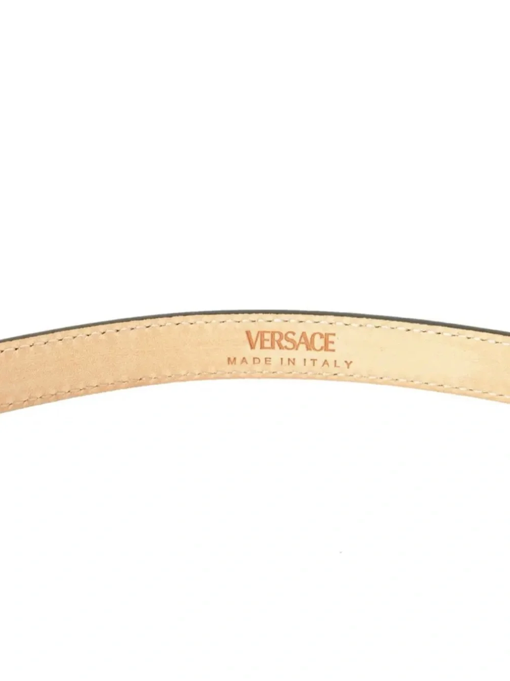 Versace Greca Goddess White Leather Belt with Gold Medusa Medallion Buckle
